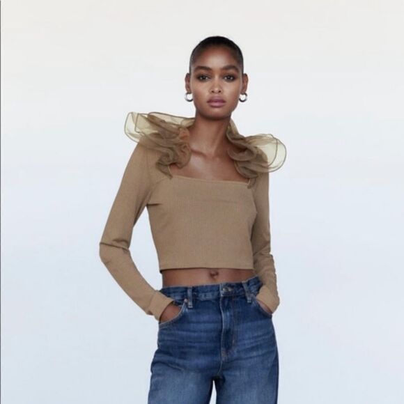 ZARA ORGANZA TOP - Picture 5 of 5